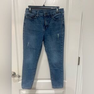 a.n.a Women's Distressed Blue Skinny Jeans